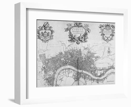 Map of Westminster, the City of London and Southwark, 1720-null-Framed Giclee Print