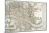 Map of Westminster, the City of London, Southwark and Surrounding Areas, 1743-null-Mounted Giclee Print