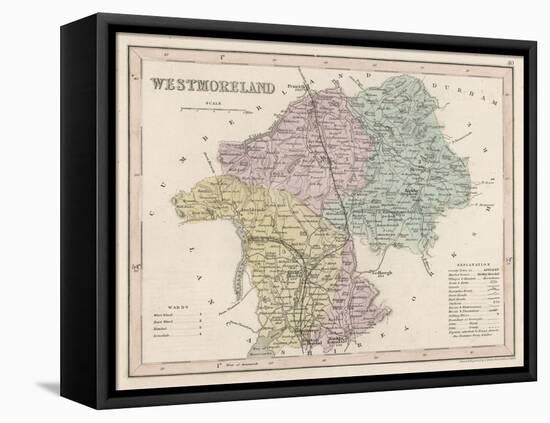 Map of Westmoreland-James Archer-Framed Stretched Canvas