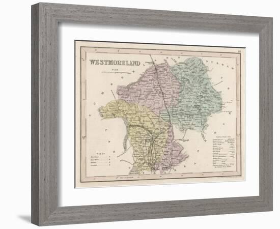 Map of Westmoreland-James Archer-Framed Art Print