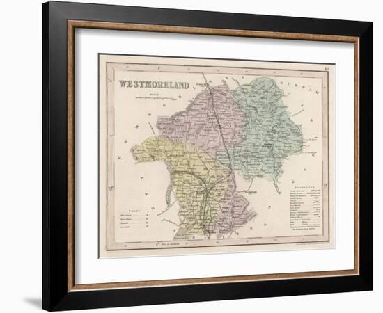 Map of Westmoreland-James Archer-Framed Art Print