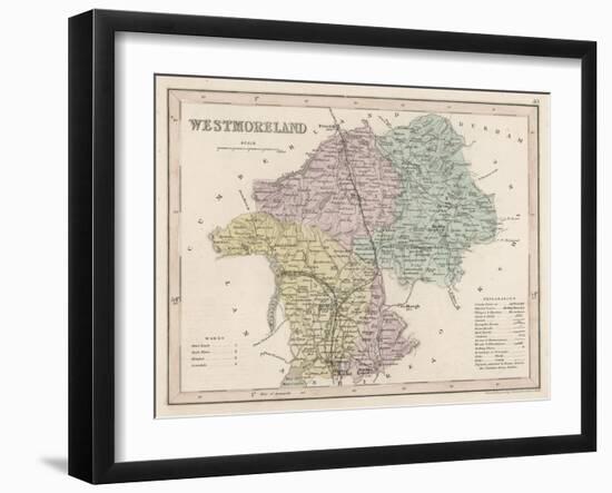 Map of Westmoreland-James Archer-Framed Art Print