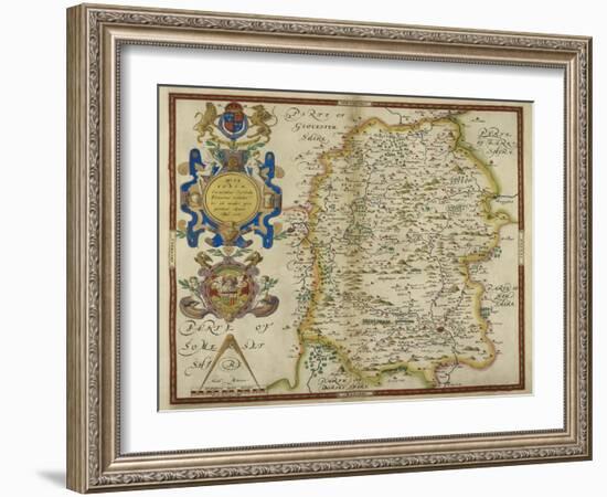 Map Of Wiltshire-Christopher Saxton-Framed Giclee Print