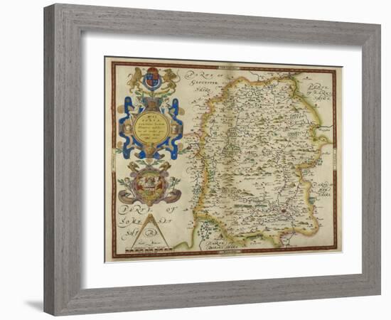 Map Of Wiltshire-Christopher Saxton-Framed Giclee Print