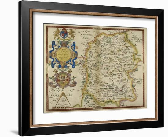 Map Of Wiltshire-Christopher Saxton-Framed Giclee Print