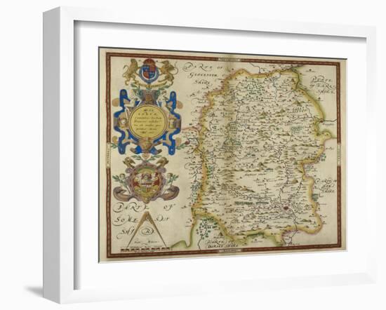 Map Of Wiltshire-Christopher Saxton-Framed Giclee Print