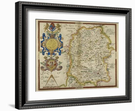 Map Of Wiltshire-Christopher Saxton-Framed Giclee Print