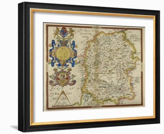 Map Of Wiltshire-Christopher Saxton-Framed Giclee Print