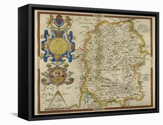 Map Of Wiltshire-Christopher Saxton-Framed Premier Image Canvas