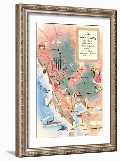 Map of Wine Country-null-Framed Art Print