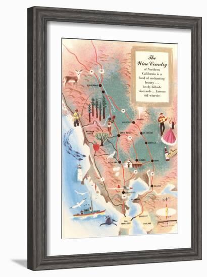 Map of Wine Country-null-Framed Art Print