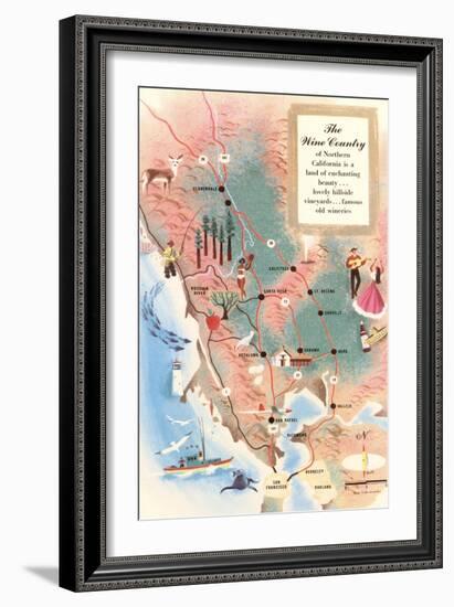 Map of Wine Country-null-Framed Art Print