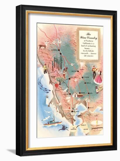 Map of Wine Country-null-Framed Art Print