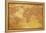 Map Of World On Old Paper-charobna-Framed Stretched Canvas