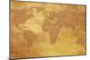 Map Of World On Old Paper-charobna-Mounted Art Print