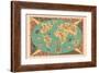 Map of World - TAI Airline (Transports Aeriens Intercontinenteaux)-F^ Lesourt-Framed Art Print