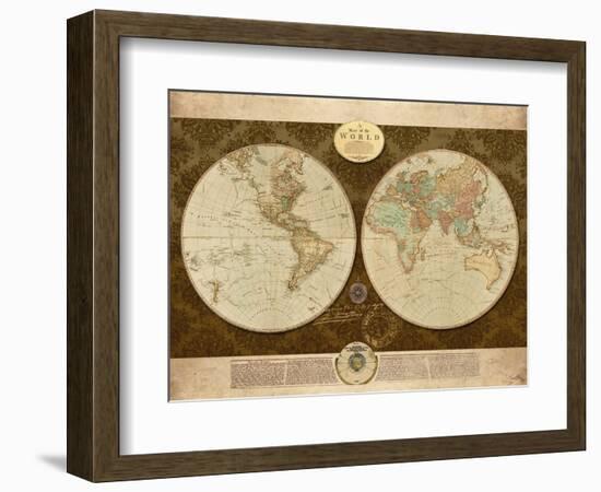 Map of World-Elizabeth Medley-Framed Art Print