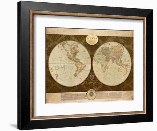 Map of World-Elizabeth Medley-Framed Art Print