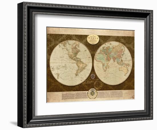 Map of World-Elizabeth Medley-Framed Art Print