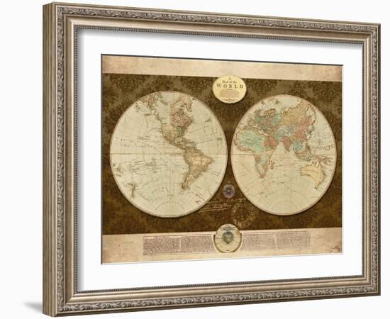 Map of World-Elizabeth Medley-Framed Art Print