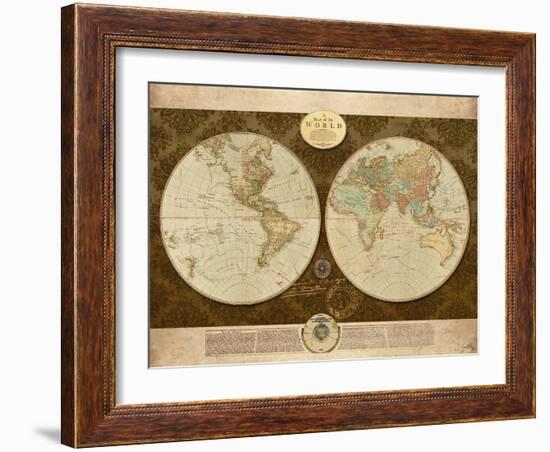 Map of World-Elizabeth Medley-Framed Art Print