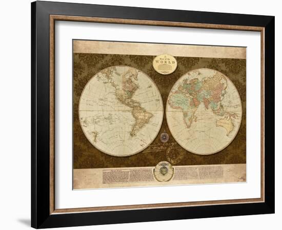 Map of World-Elizabeth Medley-Framed Art Print