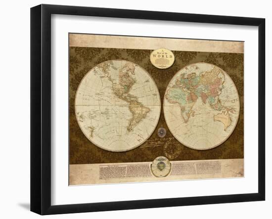 Map of World-Elizabeth Medley-Framed Art Print