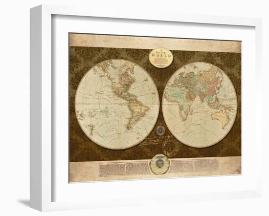 Map of World-Elizabeth Medley-Framed Art Print