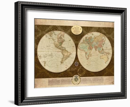 Map of World-Elizabeth Medley-Framed Art Print