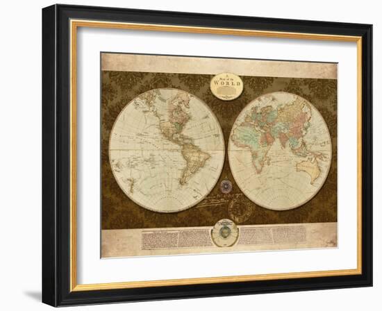 Map of World-Elizabeth Medley-Framed Art Print