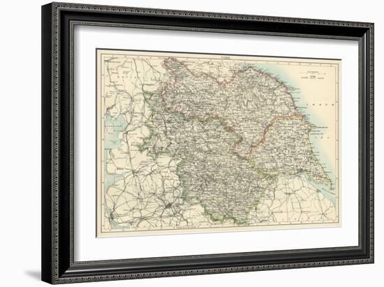 Map of Yorkshire, England, 1870s-null-Framed Giclee Print