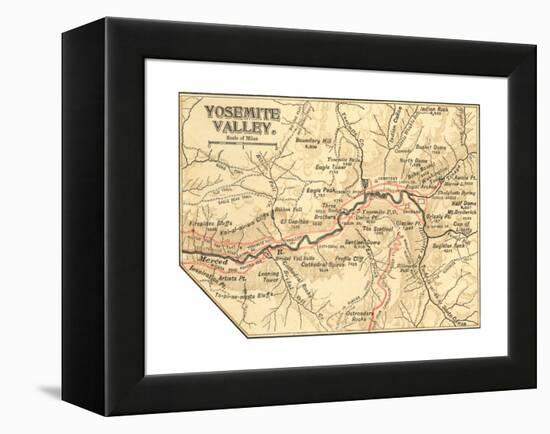 Map of Yosemite Valley (C. 1900), Maps-Encyclopaedia Britannica-Framed Premier Image Canvas