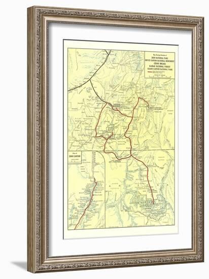 Map of Zion National Park-null-Framed Art Print