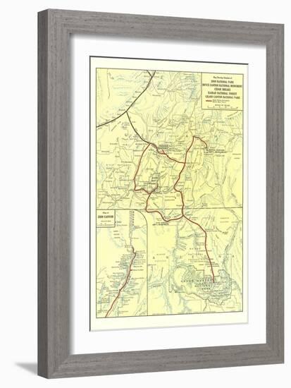 Map of Zion National Park-null-Framed Art Print