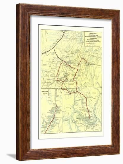 Map of Zion National Park-null-Framed Art Print