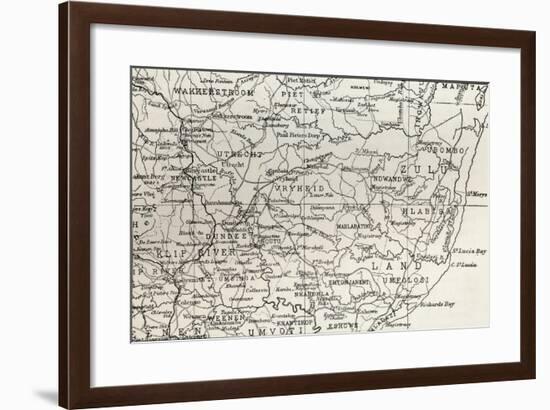 Map of Zululand and Adjoining Portions of Natal at the End of the 19th Century-null-Framed Giclee Print