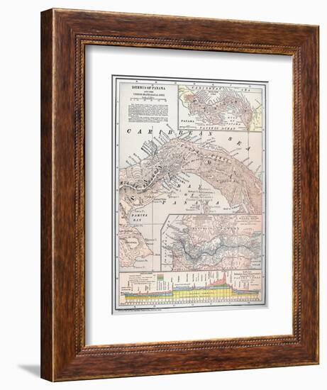 Map: Panama, 1907-null-Framed Premium Giclee Print
