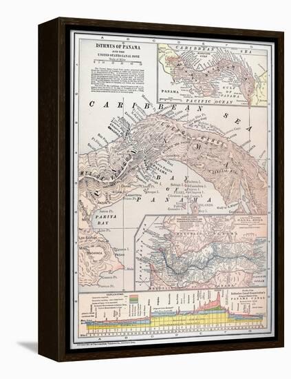 Map: Panama, 1907-null-Framed Premier Image Canvas