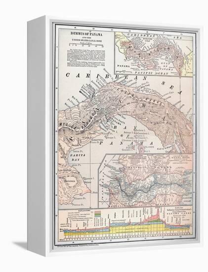 Map: Panama, 1907-null-Framed Premier Image Canvas