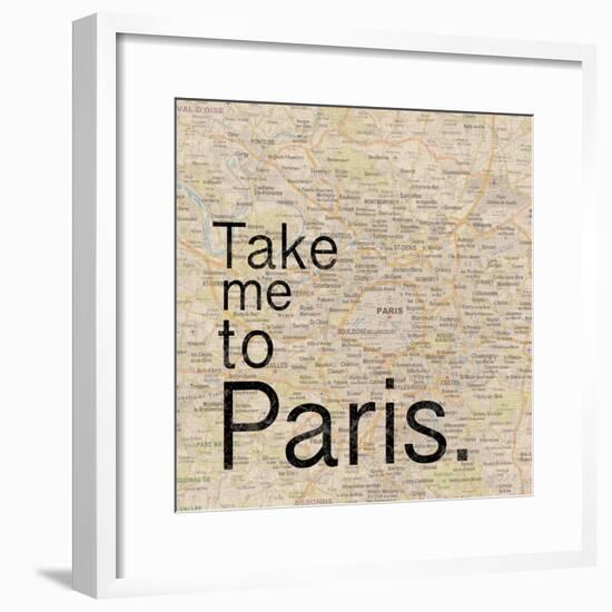 Map Paris-Lauren Gibbons-Framed Premium Giclee Print