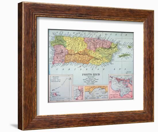 Map: Puerto Rico, 1900-null-Framed Giclee Print