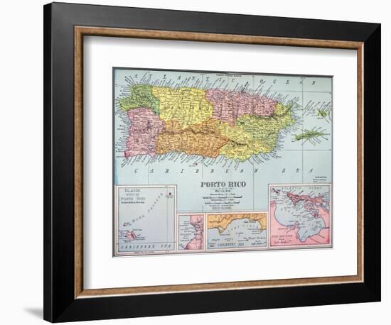 Map: Puerto Rico, 1900-null-Framed Giclee Print