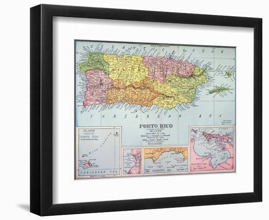 Map: Puerto Rico, 1900-null-Framed Giclee Print