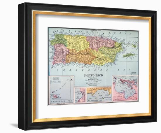 Map: Puerto Rico, 1900-null-Framed Giclee Print