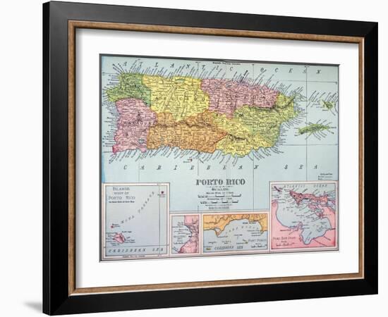 Map: Puerto Rico, 1900-null-Framed Giclee Print