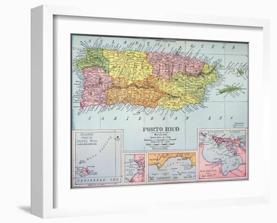 Map: Puerto Rico, 1900-null-Framed Giclee Print