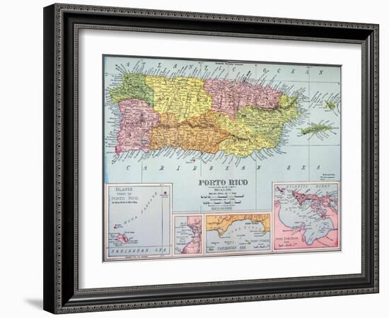 Map: Puerto Rico, 1900-null-Framed Giclee Print