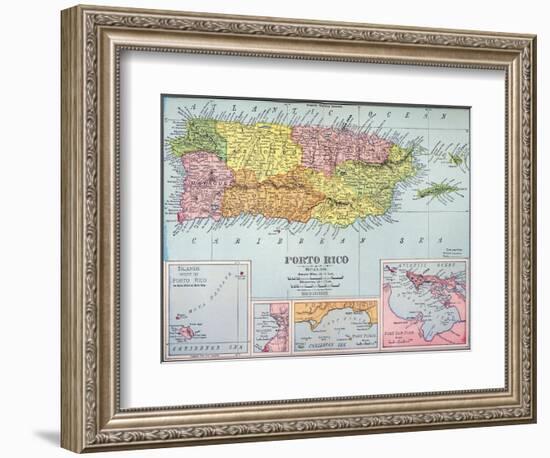 Map: Puerto Rico, 1900-null-Framed Giclee Print