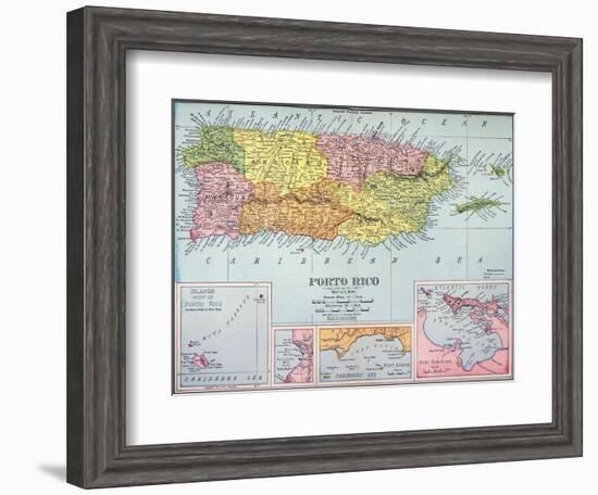 Map: Puerto Rico, 1900-null-Framed Giclee Print