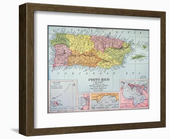Map: Puerto Rico, 1900-null-Framed Giclee Print